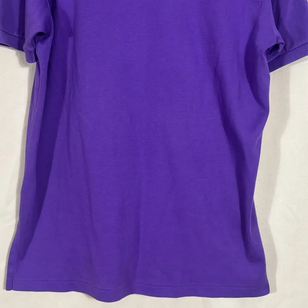 Polo Ralph Lauren Mens L Purple Polo Shirt Yellow Pony Cotton Preppy Heritage